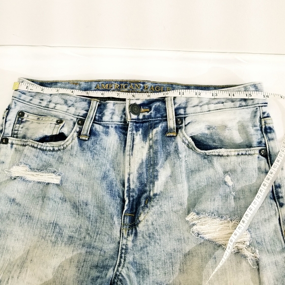 American Eagle Outfitters Core Flex Light Faded Distressed Denim Shorts - Picture 11 of 14